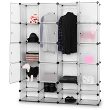 Costway – organiseur de rangement avec portes, 16 + 8 cubes, pour vêtements portables, armoire, penderie, HW54795