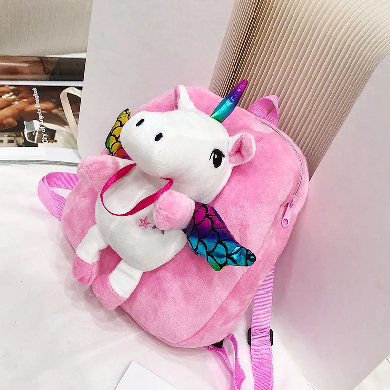 Милый 3D единорог девушки Плюшевый Рюкзак-игрушка мини школьные сумки детские подарки детский сад девочка студенческие сумки прекрасный Mochila