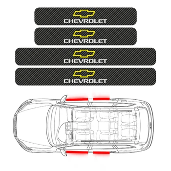 

Car 4PCS 3D Vinyl Door Sill Scuff Plate Decor Carbon Fiber Sticker for Chevrolet Colorado Cruze Spark Captiva Malibu Trax Aveo