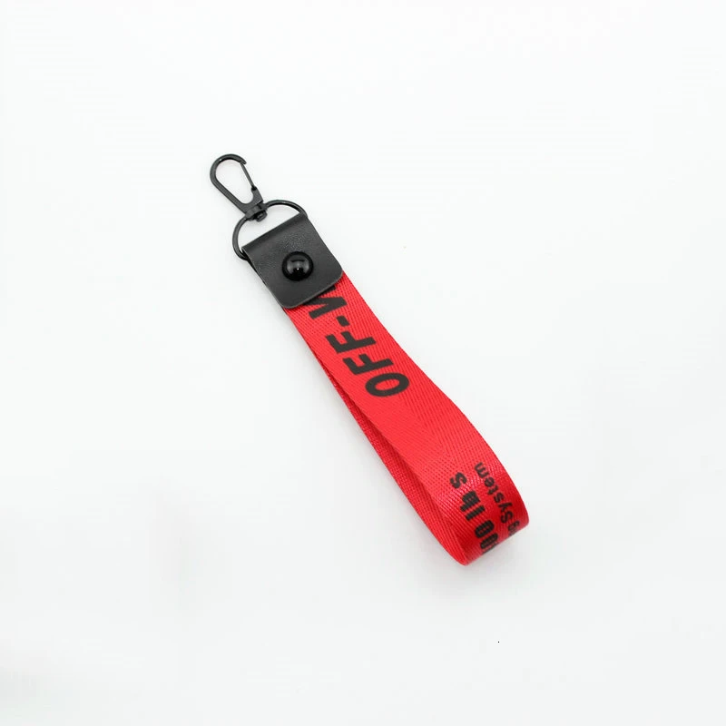 S-Red Off White брелок плетеная лента брелки для женщин мужской чехол для телефона ремешок брелок автомобильный брелок-кошелек кулон ювелирные изделия - Цвет: S-Red