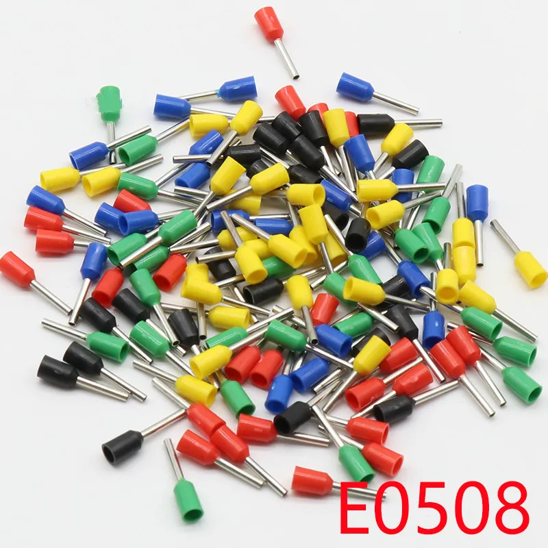 E0508 изоляционные клеммы 0.5мм2 Кабельный соединитель изоляционный обжимной