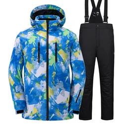 Ski Suit Men Women Thick Warm Ski Jacket Pants Set Windproof Waterproof Skiing Snowboard Men's Winter Suit Outdoor Snow Coat