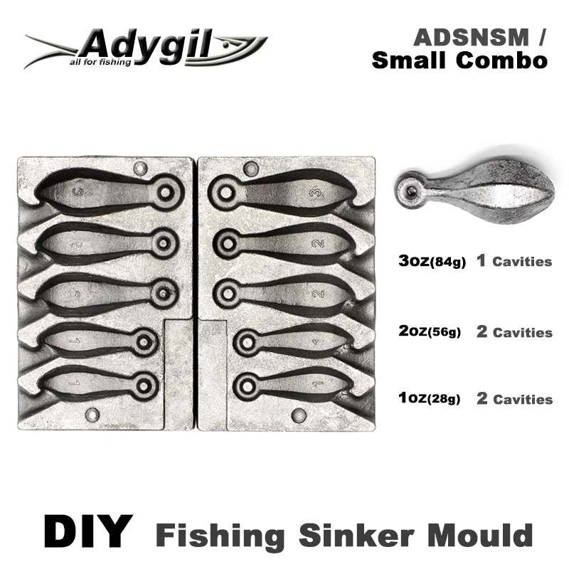 Adyil DIY рыболовный грузило, форма ADSNSM/Small Combo Snapper грузило 28 г 56 г 84 г 5 полостей|Рыболовные снасти| | АлиЭкспресс
