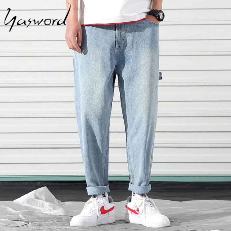 

Yasword Men Jeans Denim Pants Loose Cotton Jeans Spring Autumn Trousers Casual Fashion WashedPants Hiphop Straight Pants