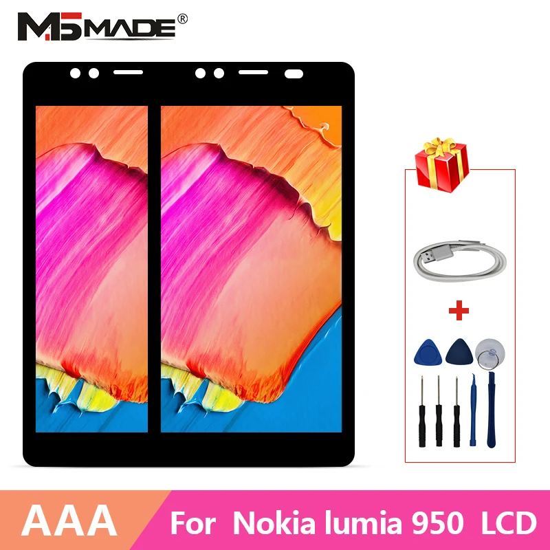 

5.2" AMOLED For Nokia Lumia 950 LCD Display Touch Screen With Frame For Nokia RM-1104 RM-1118 Display Digitizer Assembly Parts