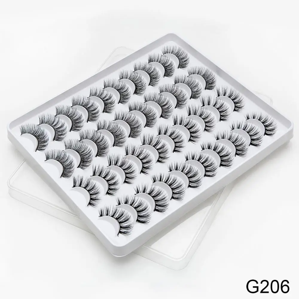 G206 SEXYSHEEP 2/8/20 пар 15-20 мм натуральный 3D накладные Искусственные ресницы косметический набор норковые ресницы расширения норковые ресницы «maquiagem» - Цвет: G206