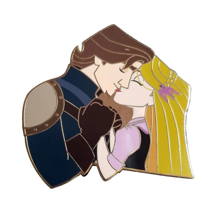 Spilla Smalto Duro Princess Rapunzel E Prince Flynn Rider