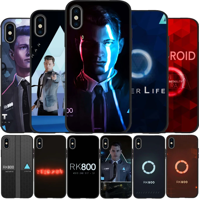 

Detroit Become Human RK800 Connor Cover Soft Silicone black TPU Phone Case For iPhone 6 6plus 7 8 plus 5 5S SE X XR XS Max