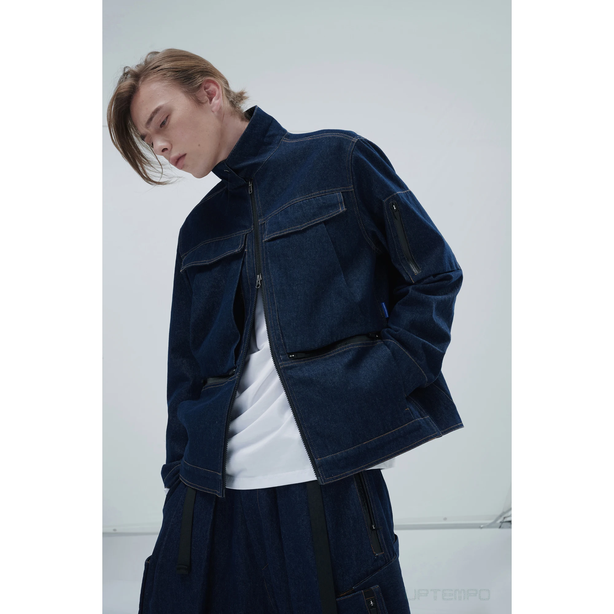 3d pocket denim jacket durable 