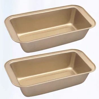 

2pcs Non-stick Baking Plate Tray Rectangle Toast Mould Household Baking Gadget Bread Baking Tray for Home Kitchen Restaurant (Go