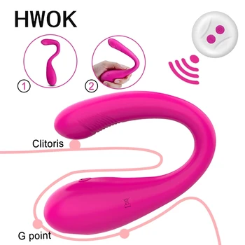 HWOK Wireless Remote Control Panties Vibrator U-Shaped Adult Toys For Couples Vagina Clitoris Stimulator Female Masturbator 1
