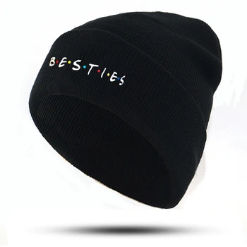

Best Friends hat embroidery beanie cap cotton flexible warm winter hats fashion beanies for men women hip hop ski cap