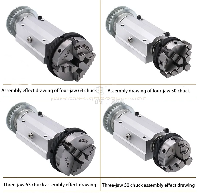 50/63 mini lathe, woodworking beads machine spindle assembly, DIY lathe / bead machine