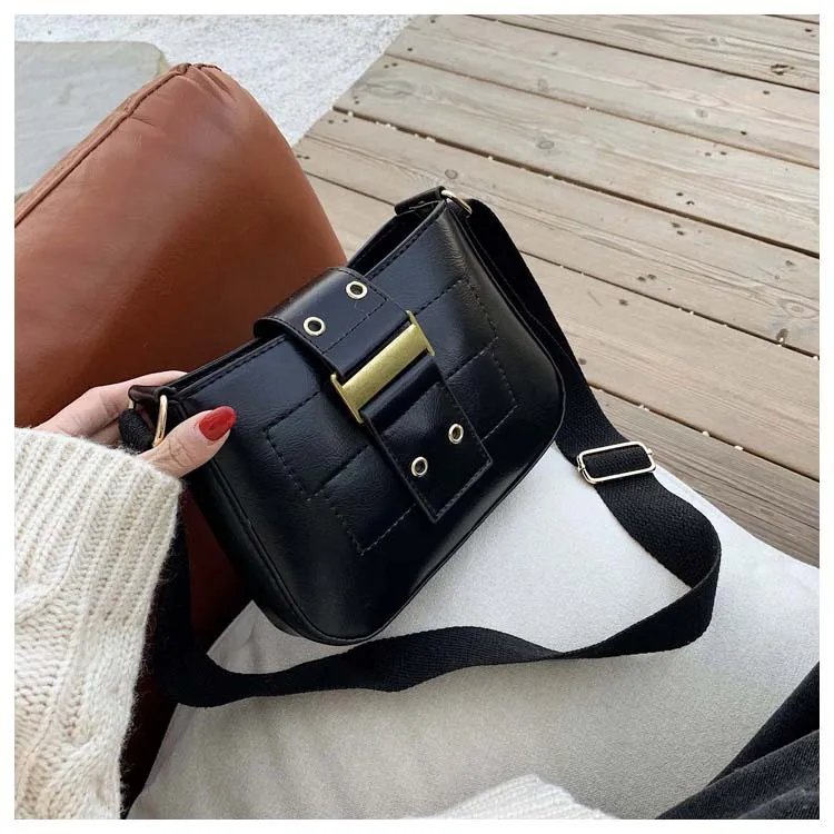 

Hong Kong Style Bag Women's 2020 Winter New Style Retro Fashion Saddle Bag Versatile INS Fashion Crossbody Bag