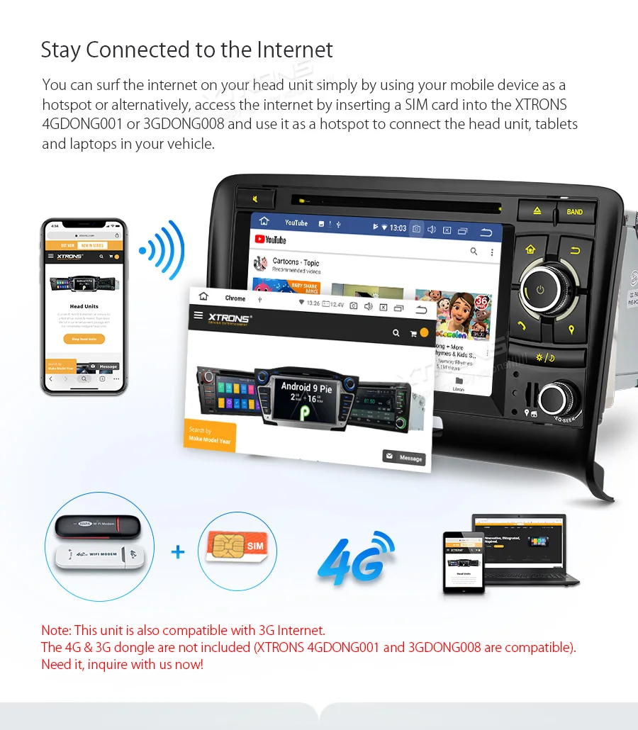 Discount 7" Android 9.0 Pie OS Car DVD Multimedia GPS Radio for Audi TT MK2 (8J) 2006-2014 with 4GB RAM 64GB ROM & 2K Video Support 20