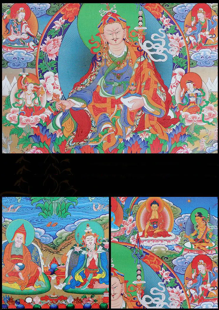Thangka Тибетский ручной работы двухэтажный статуи Будды Thangka Висячие тибетские украшения гостиной фрески длинные 125 см
