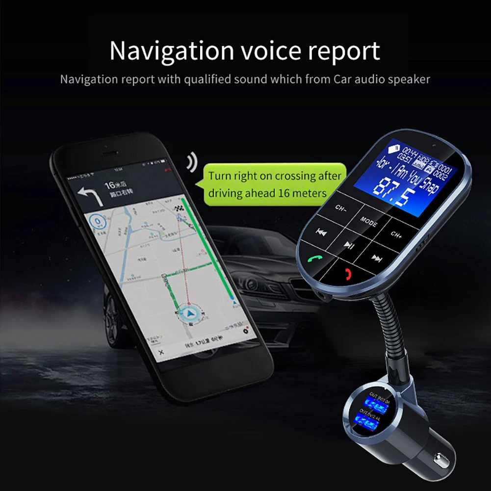 Bluetooth Handsfree автомобильный fm-передатчик радио адаптер двойной USB зарядное устройство MP3 плеер автомобильные аксессуары интерьер