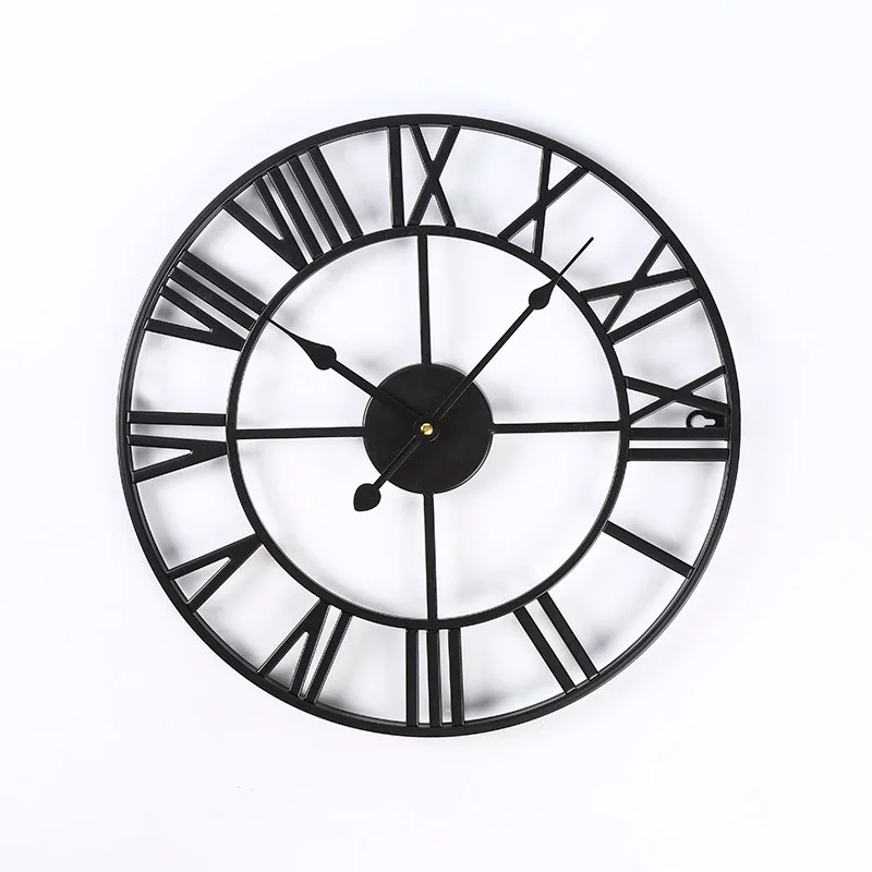 Retro Copper Metal Gold Wall Clock Black  