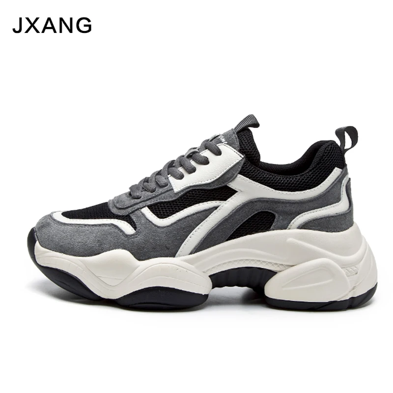 

JXANG 2020 Women Chunky Sneakers Platform Female Walking Trainers Fashion Lace Up Casual Shoes Woman Old Dad Vulcanized Shoes