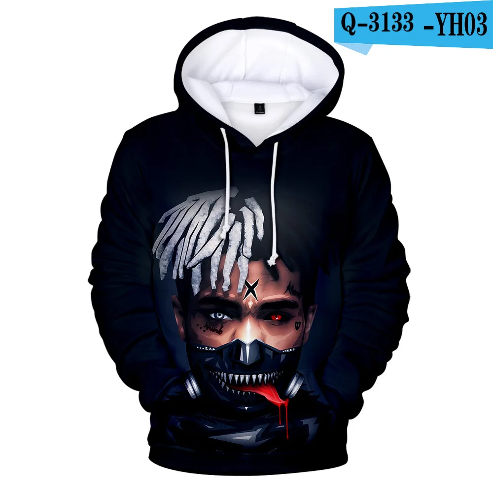 Новейший принт поиск Rapper XXXTentacion толстовка с капюшоном для мужчин/женщин уличная Высококачественная толстовка с капюшоном пуловеры - Цвет: 3D