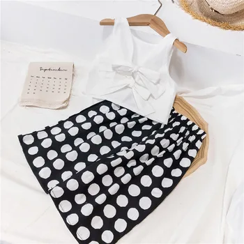 

Girls Online Celebrity Set 2020 Summer Wear New Style Baby Western Style Summer Loose Pants Polka Dot Children Trendy Two-Piece