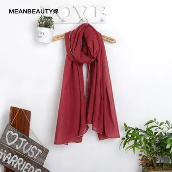 

Curvy-side scarf solid color set oversized tourist beach shawl cotton scarf