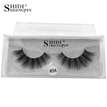 

1 Pairs Eyelash 3D Mink Hair Eyelashes Cruelty free Lashes Handmade Reusable Natural Eyelashes Popular False Lashes Makeup 34#