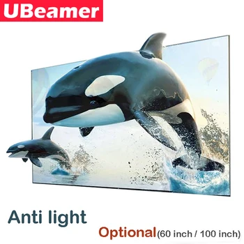 

UBeamer 16:9 Anti-light Reflective Fabric Screen Optional (60/100 Inches) for Home Theater Support DLP Project for Video Movie