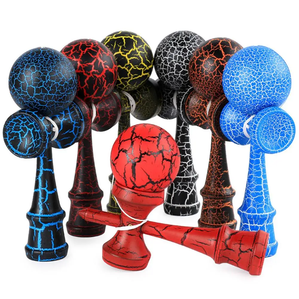 Wooden Crack Paint Kendama Juggling Ball Japanese Traditional Fidget Sports Toy Gift New