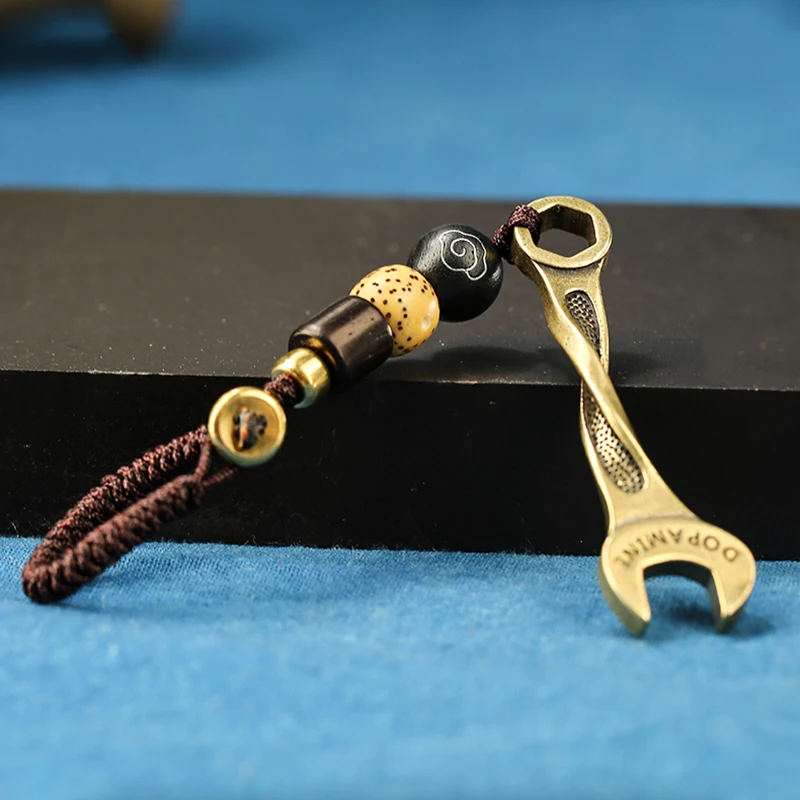 brass wrench rope key pendants (2)