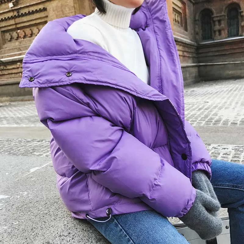 NiceMix однотонные, стиль Харадзюку куртки зимняя куртка женская одежда размера плюс Толстая парка женское хлопковое пальто короткая теплая верхняя одежда
