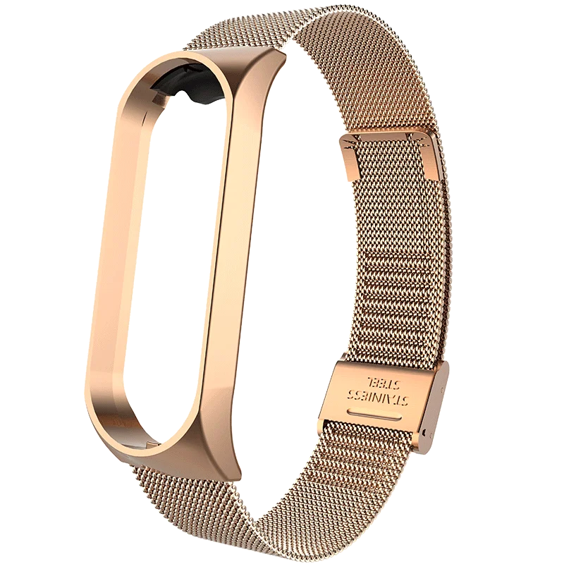 Золотой Ремешок для Xiaomi Band 4 и 3 браслет из нержавеющей стали Xiomi Xaiomi Xiami Xaomi Xaiomy металлический браслет для женщин и мужчин - Цвет: Золотой