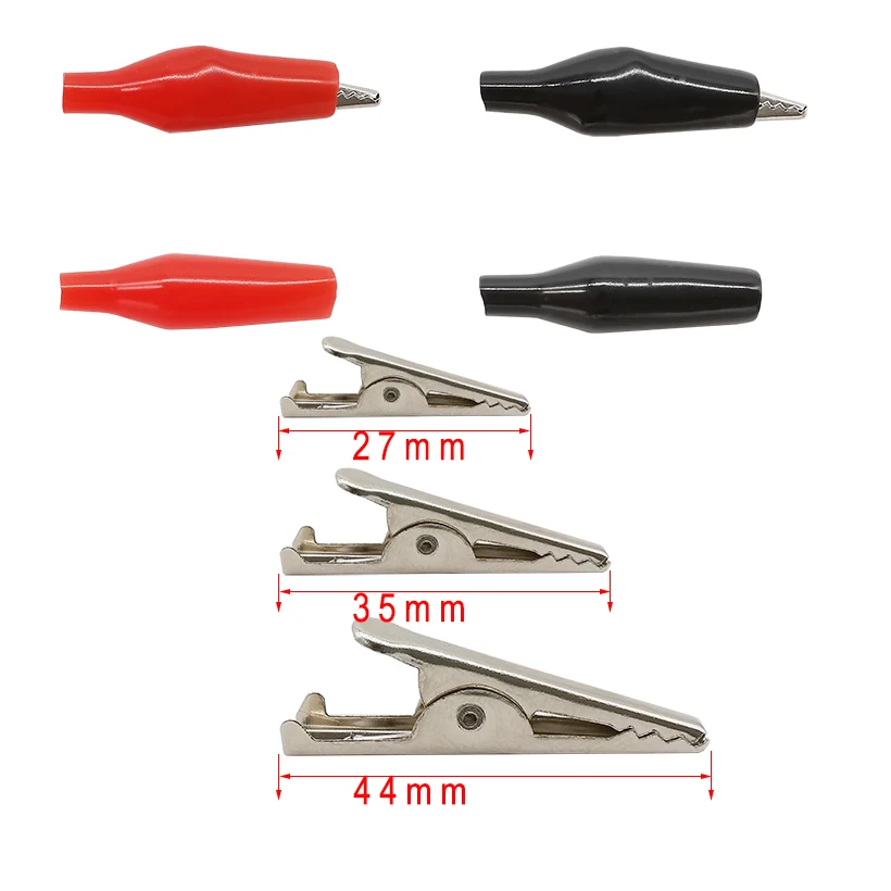 10 Teile/los G98 Alligator Clip 28mm 35mm 45mm Metall Krokodil Clip Isolierung Boot Auto Elektrische Prüfung Sonde schellen Schwarz/Rot – Detail 3