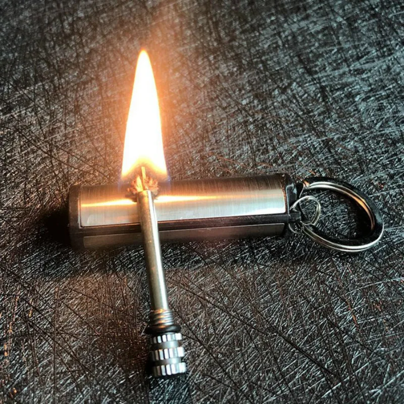 Cigarette Lighter Matches Car Keychain Key Ring Striker Kerosene