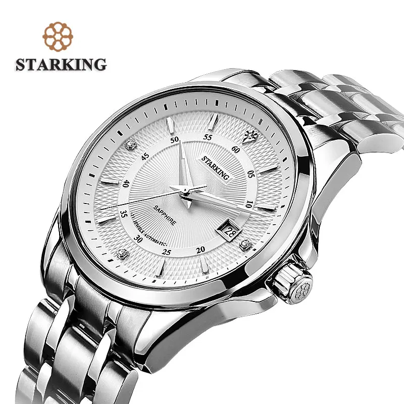 STARKING Top Brand Luxury Men's Watch Rerto Design Automatic Self-wind Stainless Steel WristWatch Waterproof relogio masculino