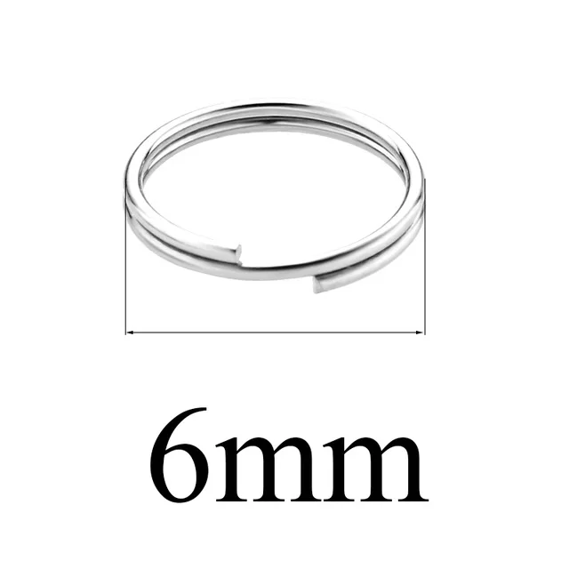 Semitree 100pcs Stainless Steel Split Rings Jump Ring Double Ring Connector for DIY Key Chains Jewelry Making Accessories 8mm - Color: 6mm