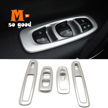 

ABS Chrome For Renault Kadjar Car Window Lift Control Switch Panel Cover trim interior accessories sticker 2015 16 17 18 2019