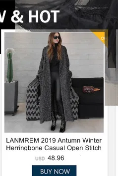 [LANMREM] осень и зима новые продукты Мода ретро лацканы плед выше колена в длинное шерстяное пальто женский