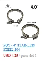 PQY- 2" STAINLESS STEEL 304 TURBO/INTERCOOLER/DOWNPIPE/DOWN PIPE/HOSE V-Band CLAMP PQY-VCN2