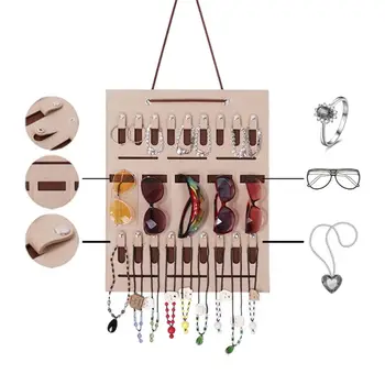 

Portable Sunglasses Storage Hanging Bag Earrings Necklace Jewelry Wall Door Hang Ring Organizer