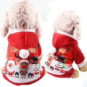 

Pet Christmas Clothes Dog Coat Hoodie Sweatshirt Winter Dog Clothing Four-legged Warm Pet Clothing Clothes Christmas Customs new