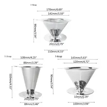 Залейте кофе капельница из нержавеющей стали многоразовый капельный конус кофе фильтр
