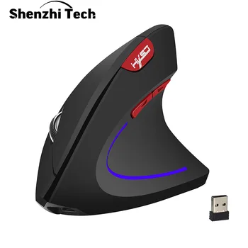 

2.4GHz Vertical Mouse 6D Wireless Mouse Gaming 2400DPI Rechargeable Suitable Ergonomic Design Wrist Pain USB Mice For Laptop PC