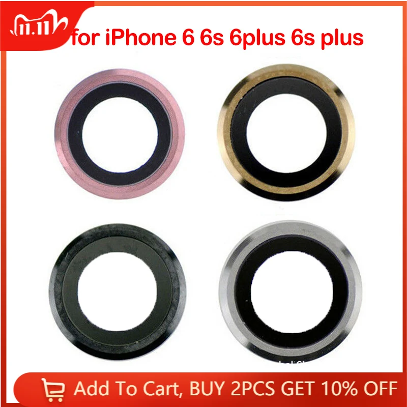 

Rear Back Camera Glass Lens Ring Cover For iPhone 6 6s 6plus 6s plus with frame Back Camera Glass Lens Replacement Parts