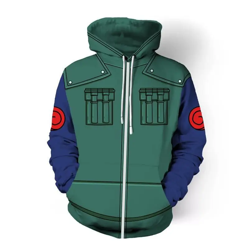 

Uzumaki Naruto Cosplay Hoodie Akatsuki Cloak Naruto Uchiha Itachi Kakashi 3D Printed Zip Hooded Sweatshirt Jacke