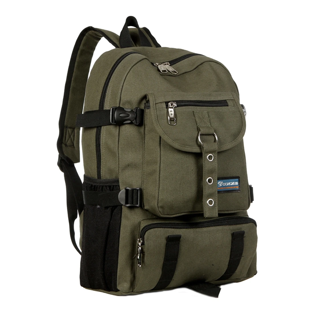 

arcuate shoulder strap zipper casual bag backpack school bag canvas clasp mountaineering shoulder bag casual