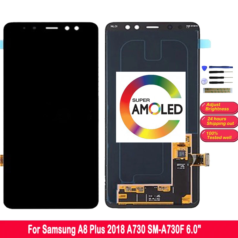 

Super Amoled LCD for Samsung A8 Plus 2018 A730 A730F A730F/DS A730x Screen LCD A8 Plus 2018 Touch Digitizer 6" HD Display