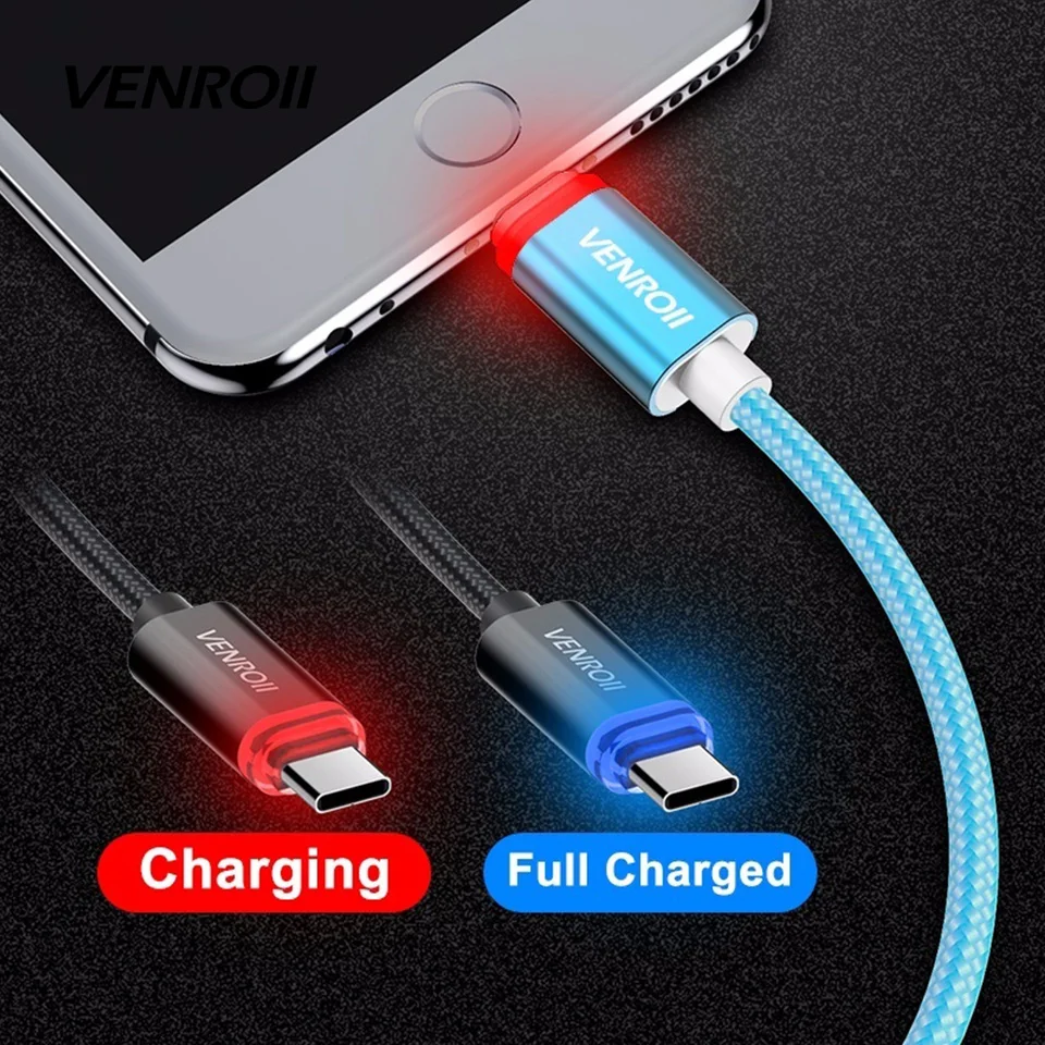 Venroii Kable mi женские низкие Туфли на Тип usb C кабель для быстрой зарядки и USB к