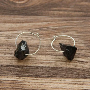 

Elite Obsidian Hoop Earrings // Root Chakra Stone for EMF Protection // Chakra Healing Earrings