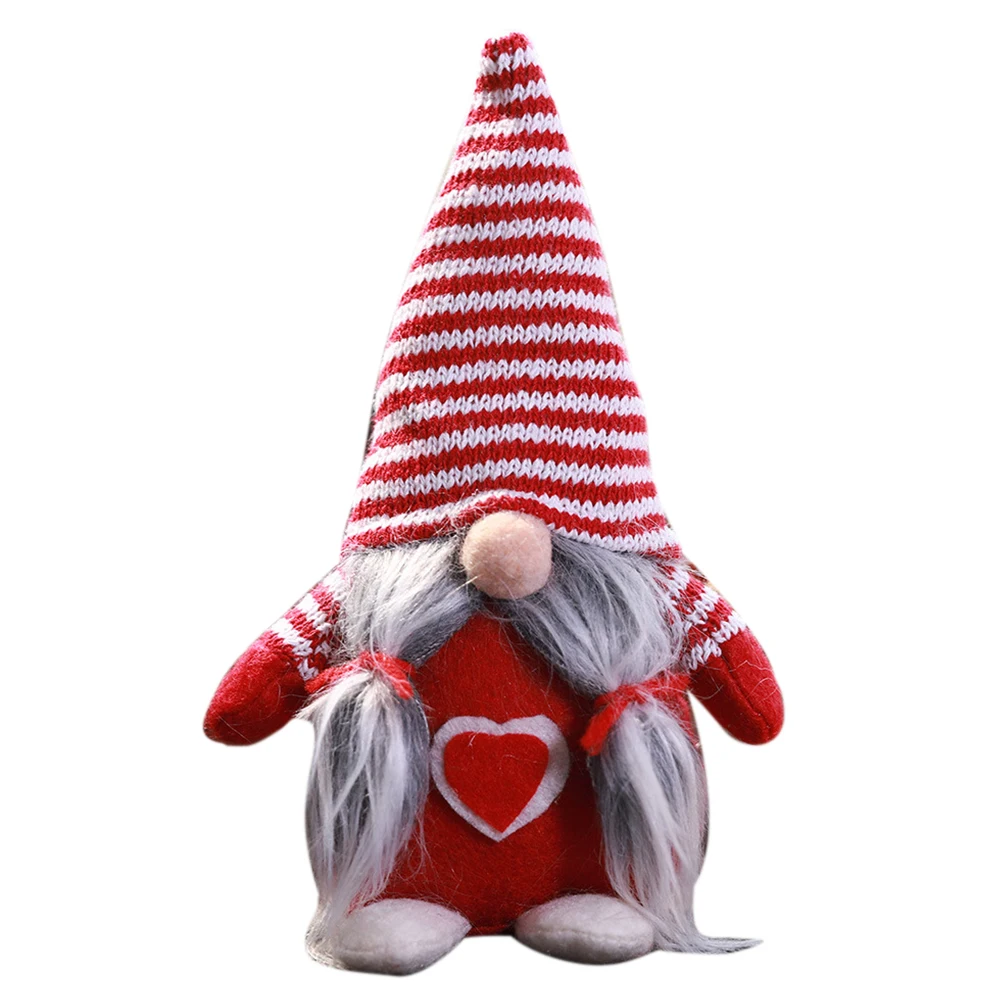 

DIY Tied Beard Decorations Striped Hat Party Festival Christmas Ornament Faceless Doll Non Woven Fabric Desktop Hanging Toys